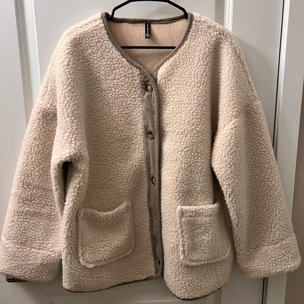 Pretty Green Cream Sherpa Jacket